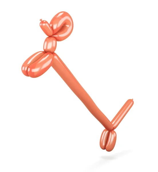 Orange balloon dog isolated on white background. Figure dachshun — Stock Photo, Image