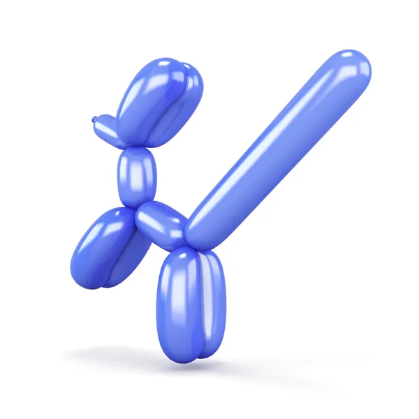 Blue balloon dog isolated on white background. 3d rendering — Stock Photo, Image