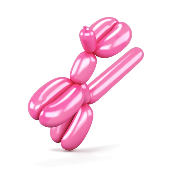 Cane palloncino rosa isolato su sfondo bianco. Immagine di rendering 3d — Foto Stock