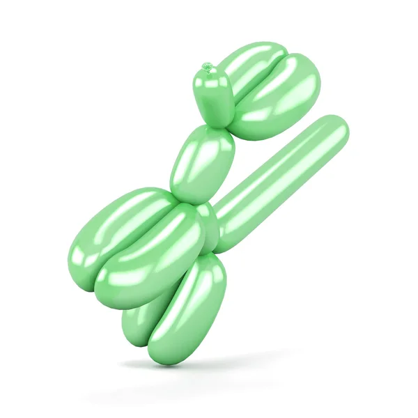 Green balloon dog isolated on white background.  3d render image — Stock Photo, Image