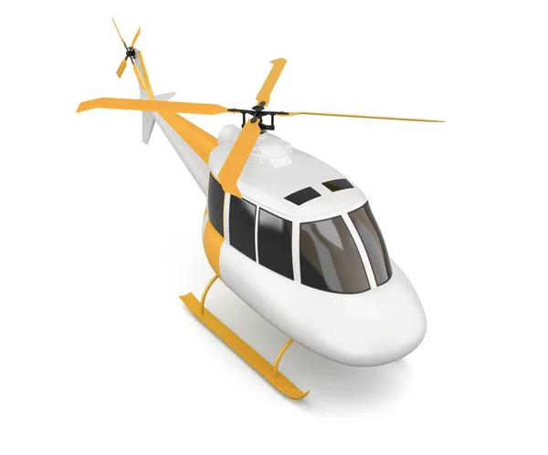 Helicóptero de brinquedo de plástico isolado no fundo branco. Vista superior. 3. — Fotografia de Stock
