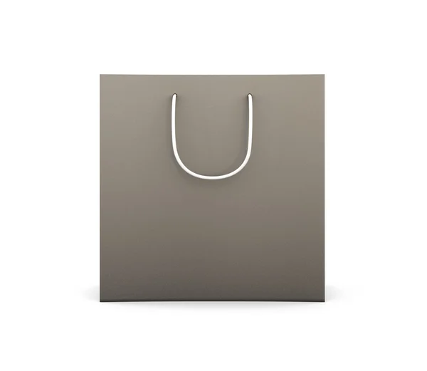 Zwarte tas met grepen voor aankoop vooraanzicht geïsoleerd op wit — Stockfoto