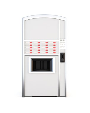 Vending machine selling drinks and snacks on a white background. clipart