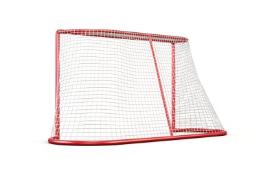 Beyaz arka plan üzerinde futbol gol. 3D render