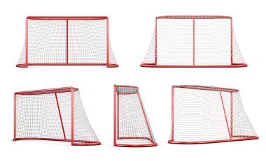 Beyaz arka plan üzerinde izole futbol hedef kümesi. 3D render