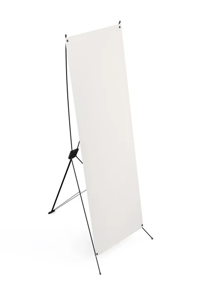 Kant banner x-stands display geïsoleerd op een witte achtergrond. 3D-re — Stockfoto