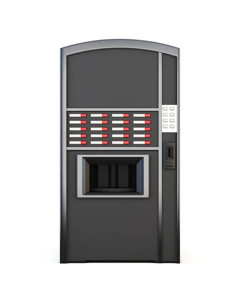 Máquina de venda automática preta para bebidas e lanches em um backgroun branco — Fotografia de Stock