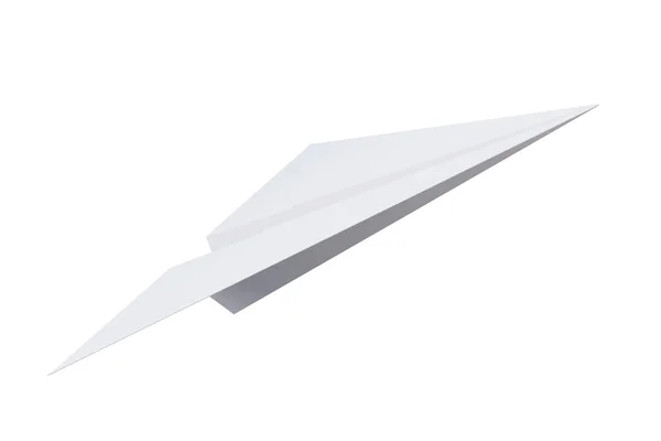 Origami avion en papier isolé sur fond blanc. Rendement 3d — Photo