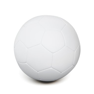 Beyaz arka planda izole edilmiş beyaz futbol topu. 3d oluşturma