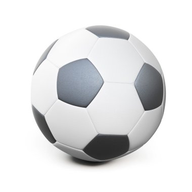 Futbol topu beyaz arka planda izole. 3d render