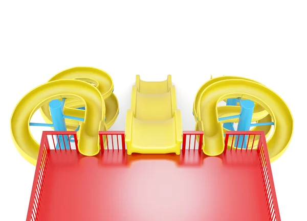 Top view of water slide isolated on a white background. 3d rende — Stock Photo, Image