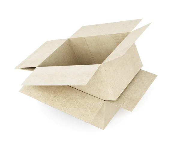 Scatola su scatola isolata su sfondo bianco. Scatole di cartone. 3d ren — Foto Stock