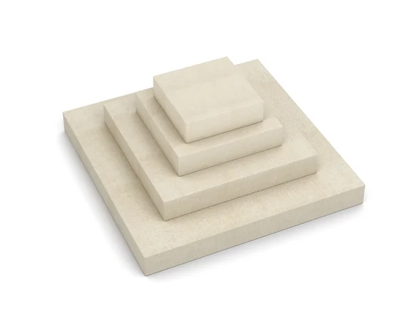 Коробка в форме пирамиды изолирована на белом фоне. 3d — стоковое фото