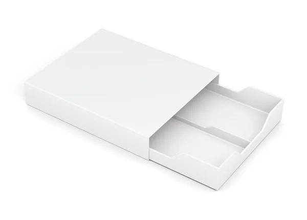 Öppna kassalådan box isolerad på vit bakgrund. 3D-rendering — Stockfoto