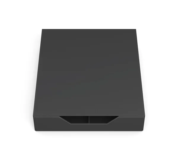 Uzavřené černý zásuvkový box izolovaných na bílém pozadí. 3D renderi — Stock fotografie