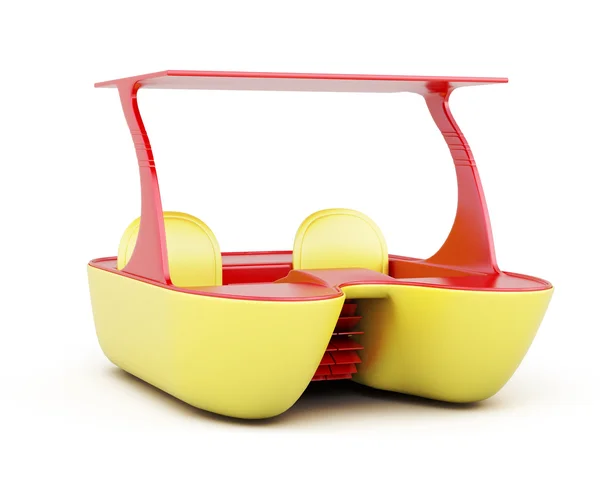 Catamaran voor een strandvakantie geïsoleerd op een witte achtergrond. 3D-r — Stockfoto