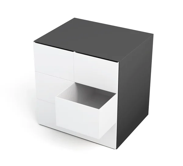 Chest of drawers isolated on a white background.  3d rendering — Stock Photo, Image