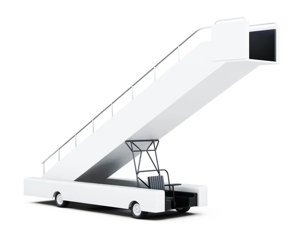 Beyaz bir arka plan üzerinde izole hareketli biniş rampası. 3D renderi — Stok fotoğraf