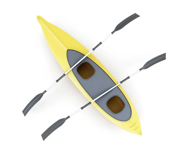 Kayak vista superior aislada sobre fondo blanco. renderizado 3d — Foto de Stock
