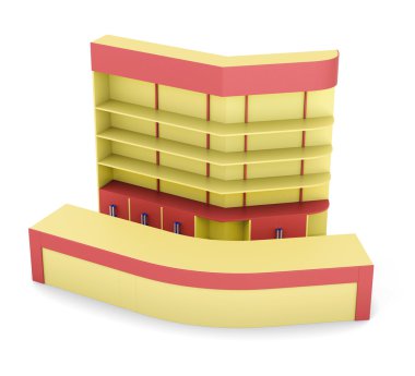 Resepsiyon sayaç ile izole üzerinde beyaz arka plan temizleyelim. 3D 