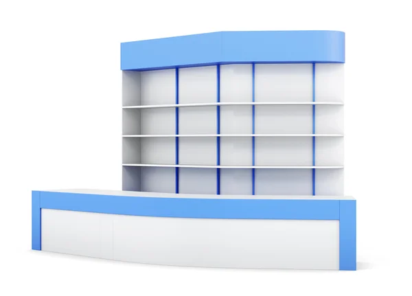 Recepce, izolované na bílém pozadí. S více shelves.3d — Stock fotografie