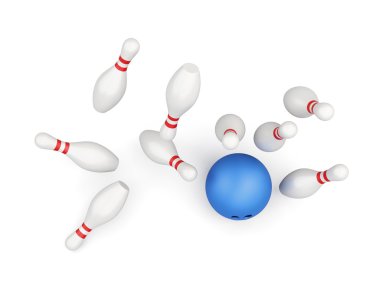 Smashing topu üstten görünüm beyaz arka plan üzerinde sabitler. 3D render