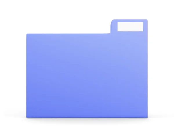 Blue folder for files isolated on white background. Front view. — Stock Photo, Image