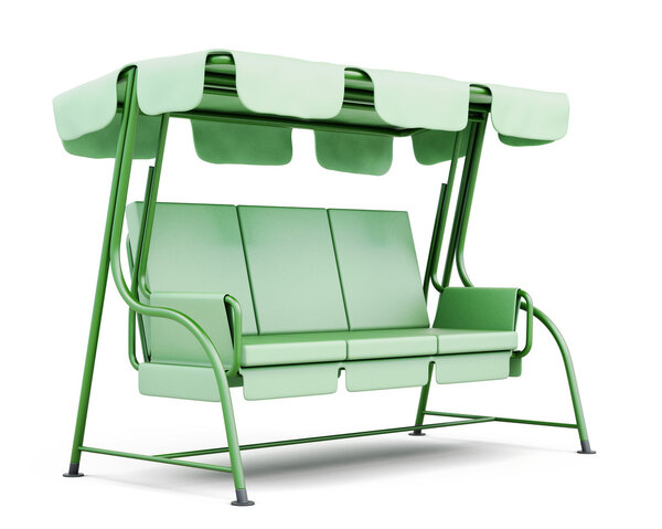 Metal swing for the garden isolated on a white background. 3d re