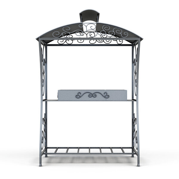 Гриль с крышей от дождя изолированы на белом фоне. 3d
