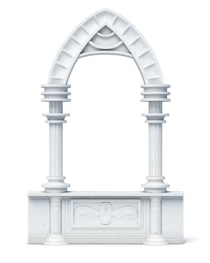 Mimari nesneler (sütunlar, kemer, parapet, korkuluk) wh
