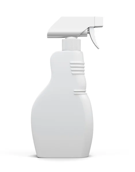 Flacone vuoto di detergente spray isolato su fondo bianco. 3d — Foto Stock