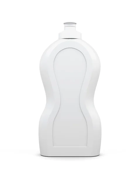 Bottiglia vuota di detergente isolata su fondo bianco. 3d ren — Foto Stock