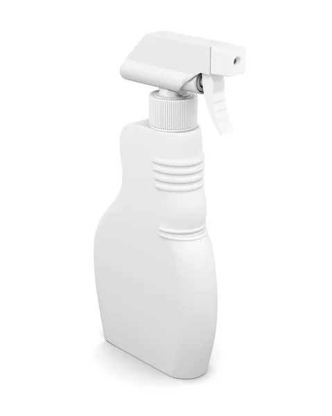 Flacone di plastica spray vuoto isolato su sfondo bianco. Rend 3d — Foto Stock