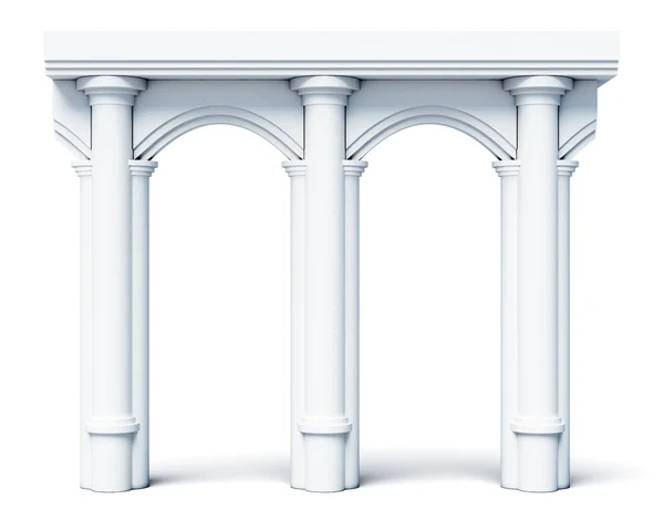 Αρχιτεκτονικά στοιχεία, κολώνες, καμάρες, απομονωμένα σε λευκό πίσω — Φωτογραφία Αρχείου