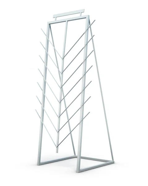 Ürün örnekleri üzerinde beyaz backgrou izole için promosyon standı — Stok fotoğraf