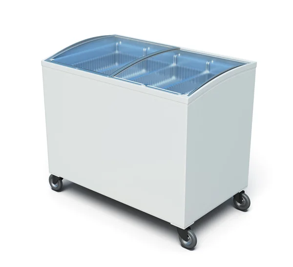 Freezer chest isolated on white background. 3d render image — Stock Photo, Image