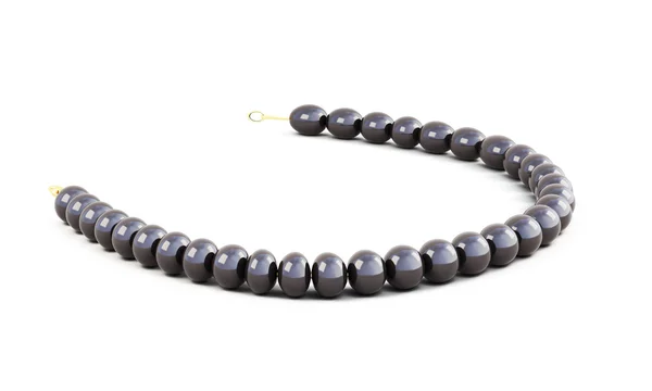 Black necklace isolated on white background. 3d render image — Stock Photo, Image