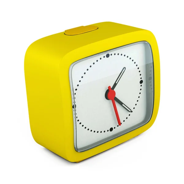 Square alarm clock on white background. 3d render image — Stock Photo, Image