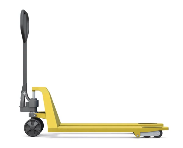 Hand pallet truck. Side view. 3d render image. — Stock Photo, Image