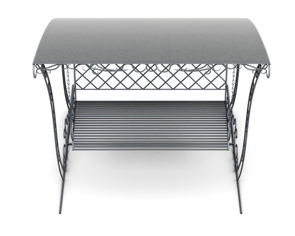 Top view metall garden swing. 3d rendering