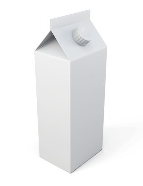 Süt karton paket beyaz arka plan üzerinde izole. Y için şablon