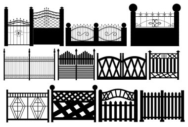 Çit kıvrımlarına beyaz arka plan üzerinde ayarlayın. 3D render