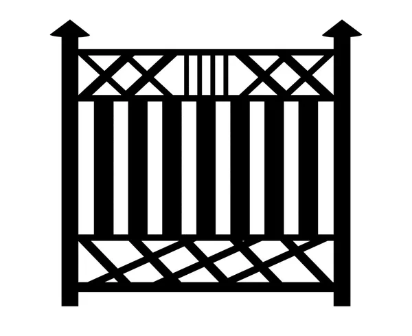 Esboço preto de uma cerca. Imagem 3d no fundo branco — Fotografia de Stock