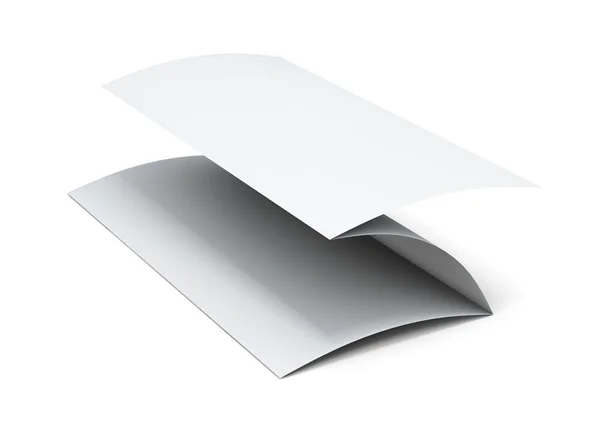 Boş kağıt broşür. Beyaz arka plan üzerinde 3D çizim — Stok fotoğraf