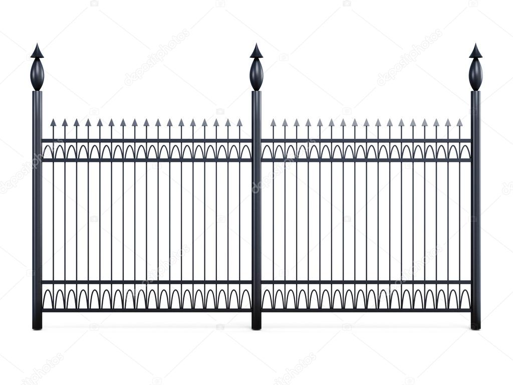 Metal fence isolated on a white background