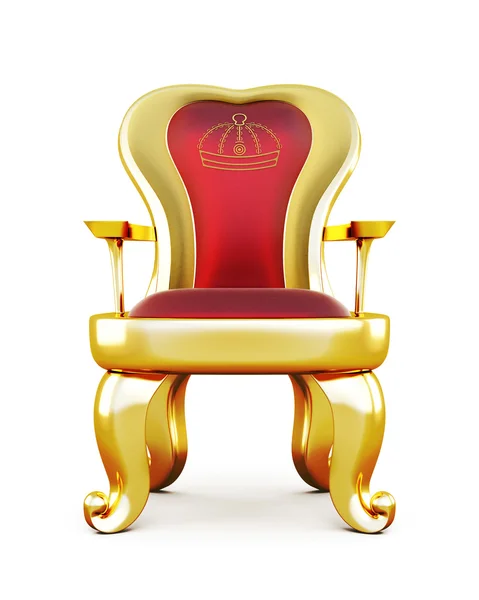 Throne with red velvet upholstery. — Stock Photo, Image