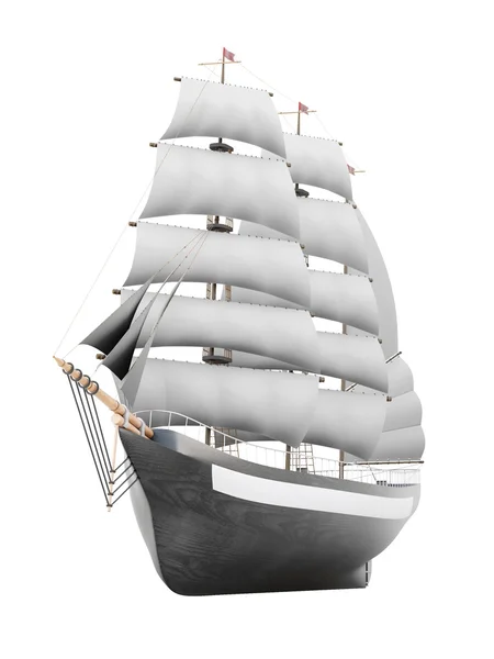 Sailing ship model on a white background. 3d rendering — Stock Photo, Image