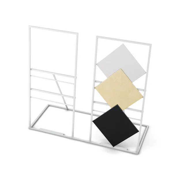 Металлическая подставка для плитки изолированы на белом фоне. 3d-рендеринг — стоковое фото
