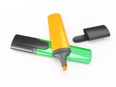 Beyaz arkaplanda renkli işaretler.