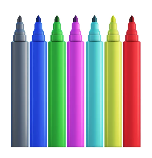 Set of colored felt-tip pens. — Stock Photo, Image